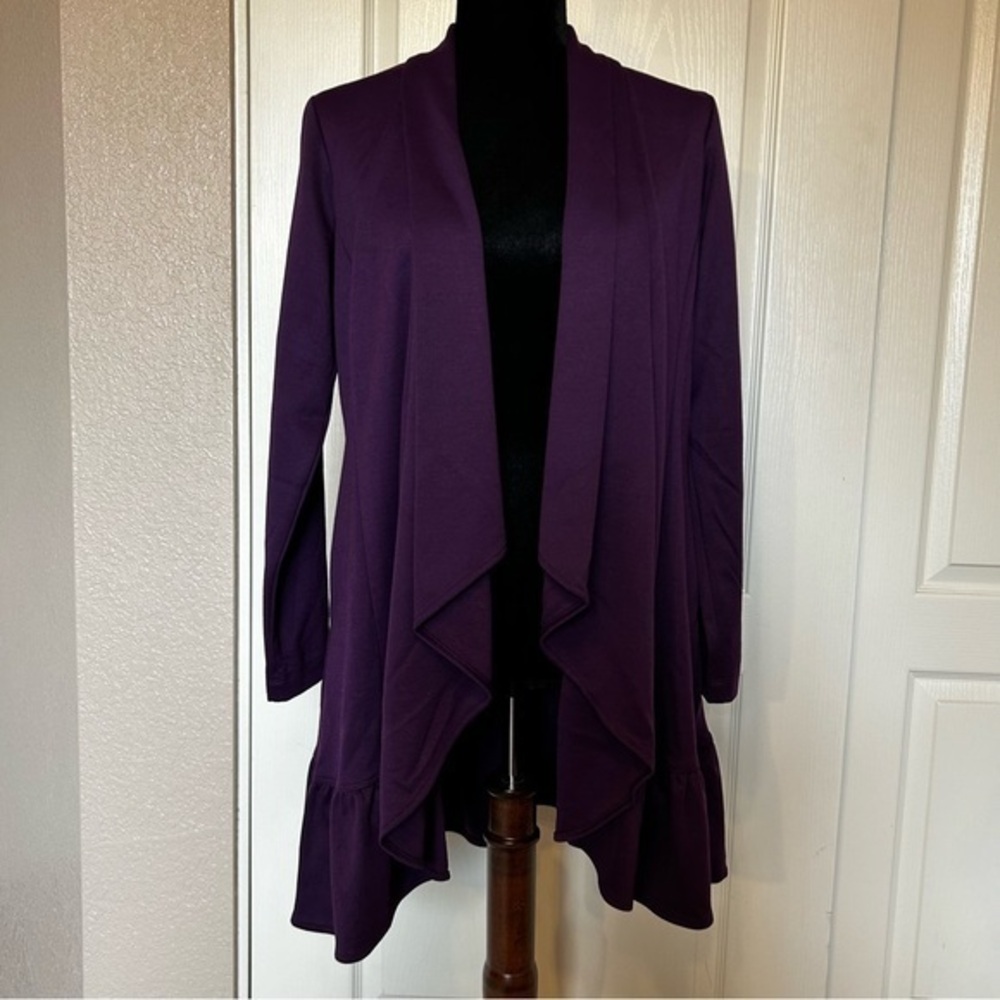NWT‎ Serena Williams Purple Open Front Cardigan Size Small